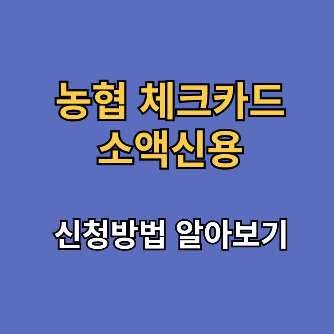 농협 체크카드 소액신용 신청방법