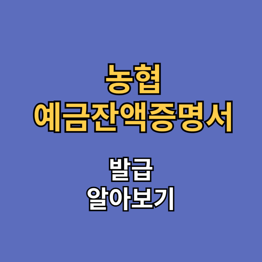 농협 예금잔액증명서